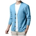 thumbnail image 4 of HBFAGFB Sweaters for Men V Neck Button Down Cardigan Lightweight Jacket Versatile Daily Wear Blue Size M, 4 of 4