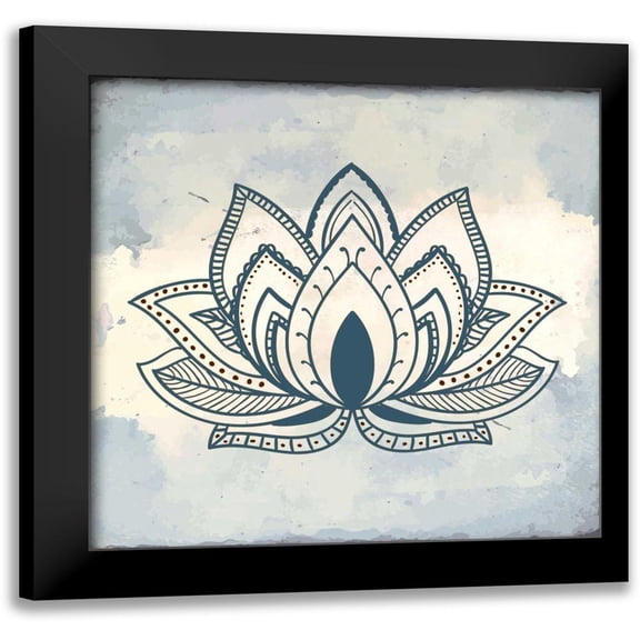 Allen, Kimberly 12x12 Black Modern Framed Museum Art Print Titled - Henna Square 2