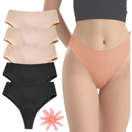 6PCS Aura Invisible Camel Toe Thong No Show High Waisted Camel Toe Concealer Underwear Women s Seamless Panty Pack