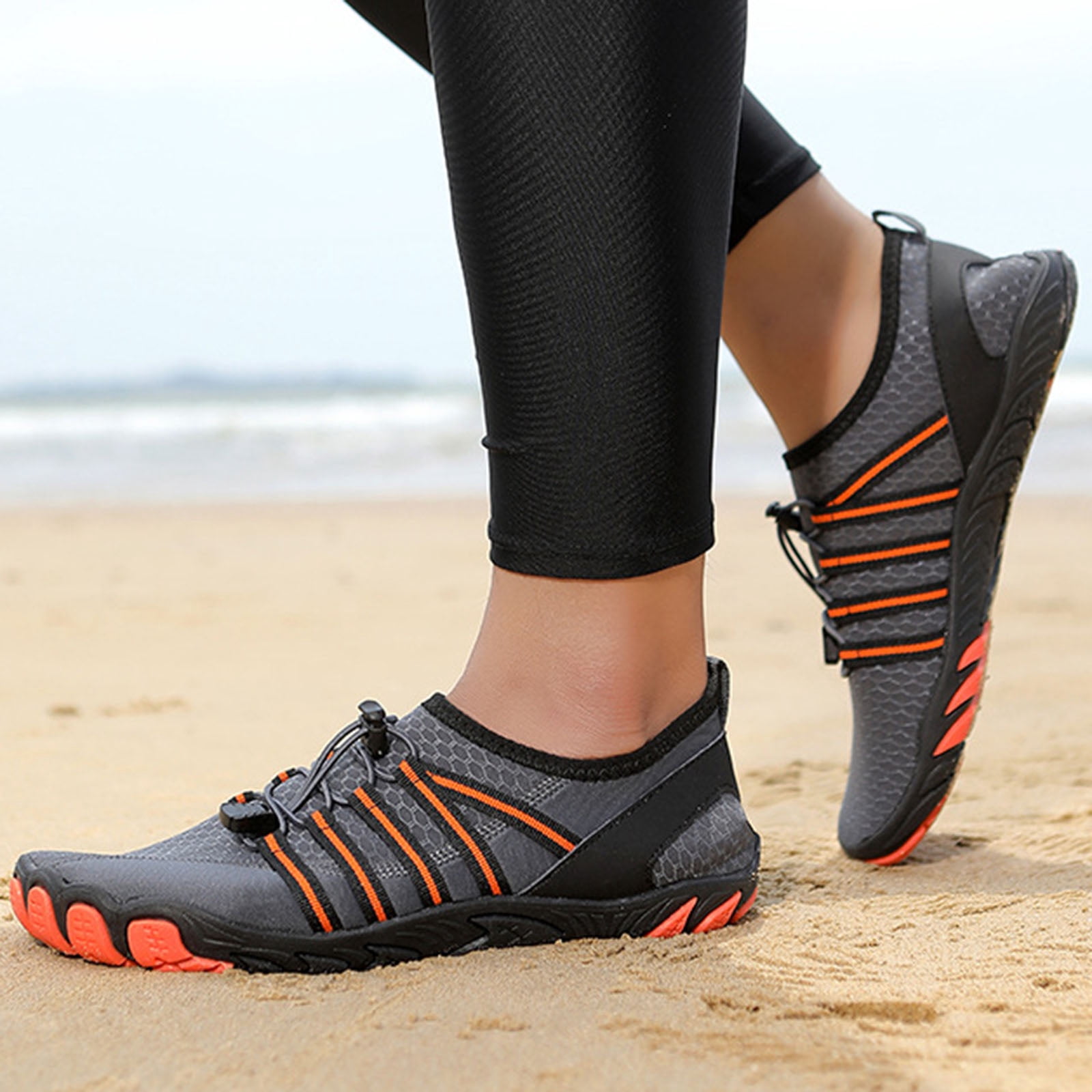 Barefoot Shoes Women Men Footwear Wide Toe Box Sneakers Running HIking Shoes Breathable Mesh Athletic Shoes Gray Size 10