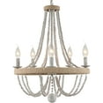 thumbnail image 1 of TOMIYA Beaded Chandelier Boho Wood Farmhouse Dining Room Light Fixture  French Country Nursery Rustic 5- Light Pendant Light, 1 of 6