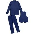 thumbnail image 3 of TiaoBug Men's Gentleman Tuxedo Suit Lapel Blazer Button Down Vest Long Pants Set, 3 of 6