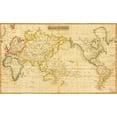 thumbnail image 2 of Vintage Maps 24x16 Black Ornate Wood Framed with Double Matting Museum Art Print Titled - Mercators Chart 1817, 2 of 4
