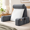 Grey-Large(Above 5'10"), variant on Readingow For Bed Sitting Up Adjustable With Detachable Armrests Removable Leg Support Converts To Cylindricalhine Washable Cover