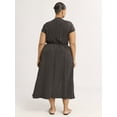 thumbnail image 2 of Scoop Women’s V-Neck Crinkle Midi Dress, Sizes XS-4X, 2 of 4