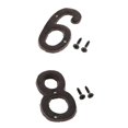 thumbnail image 1 of puerta rústico con números de dirección de casa de hierro de 6 y 8 dígitos para pared Zulema Letreros de casa de metal, 1 of 8