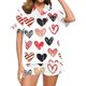thumbnail image 1 of Conjunto de Verano para las Mujeres Día de San Valentín Amor Impreso Cuello de Manga Corta con Pantalones Cortos, Poliéster Ligero para el Uso Informal, 1 of 9