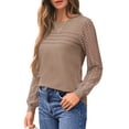 thumbnail image 4 of UVN Blouses for Women Dressy Lace Pleated Tunic Tops Casual Long Sleeve Fall Shirts, 4 of 9