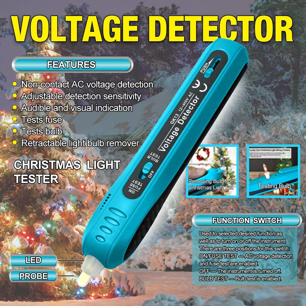 allsun Christmas Light String Tester Non Contact Voltage Finder