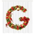thumbnail image 3 of Ambesonne Christmas Alphabet Shower Curtain, G Letter Sketch, 69"Wx70"L, Pearl and Olive Green, 3 of 5