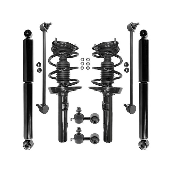 Front and Rear Shock Strut Coil Spring Sway Bar Link Kit - Compatible with 2016 - 2017 Honda Civic