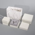 thumbnail image 2 of White Cardboard Velvet Lining Jewelry Box Ring Earring Necklace Packaging Box Portable Jewelry Set Box High-End Wedding Ring Box Black-S, 2 of 6