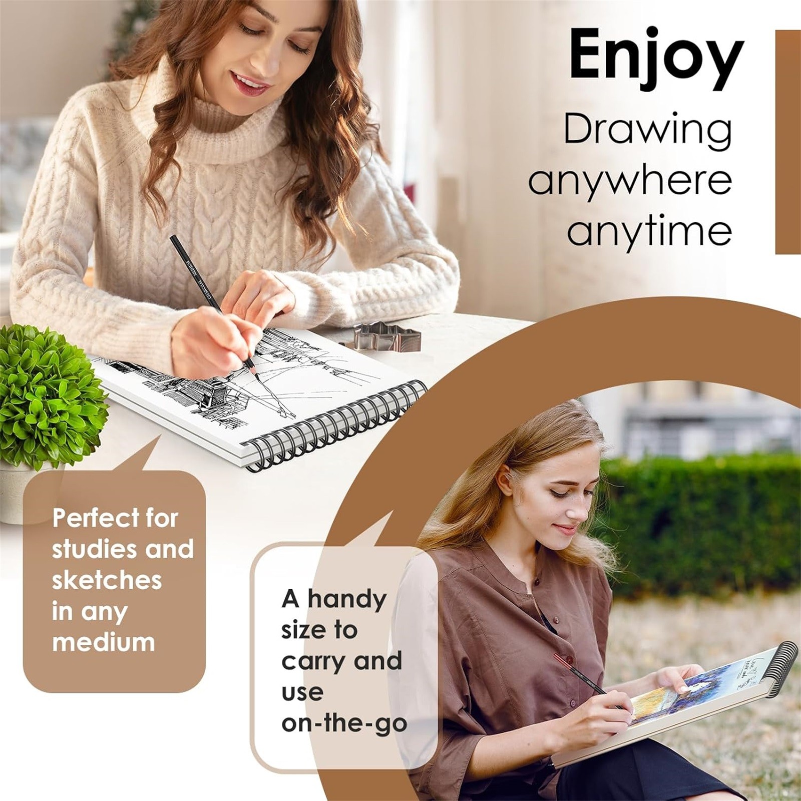 Clearance Office&Craft&Stationery under $20,9" X 12" Premium Sketch Book Set 1 Pack Bound Drawing Paper 100 Sheets (68lb/100gsm) Sketchbook Art Drawing Painting Sketching Pad Supplies For Chilre