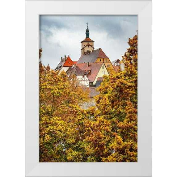 Murdock, Ramona 13x18 White Modern Wood Framed Museum Art Print Titled - Fall Colors of Rothenburg III