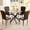Black1, variant on Round Dining Table Set for 4, Modern Glass Dining Room Table with Chairs, 5 Piece Kitchen Table and Chairs Set, for Living Room, Small Space (Include 4 White Chairs)