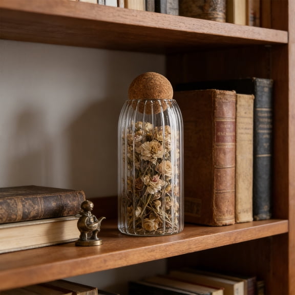 Large Clear Glass Airtight Jar with Lid Kitchen Pantry Storage for Coffee Beans Grains Pasta C