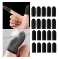 thumbnail image 2 of 5 X 20x Gaming Finger Sleeves Thumb Sleeves Anti Sweat Negro, 2 of 8
