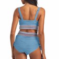 thumbnail image 4 of VBTAPA High Waisted Bikini Sets for Women Tummy Control Swimsuits Color Block Drawstring Womens Two Piece Bathing Suits 2025 Sales of Today Light Blue S, 4 of 6
