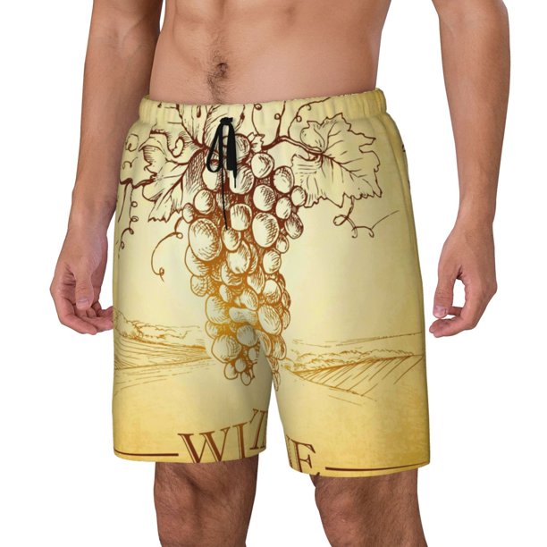 Balery Bunch of Grapes Bañador para hombre, shorts de playa de secado rápido con entrepierna y forro de compresión-Small