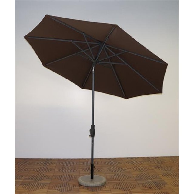 9 x 8 ft. Rib Premium Market Umbrella - Durango Frame, Kona Brown Canopy