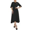 thumbnail image 2 of INSPIRE CHIC Women's Formal Dress Vintage Collared Half Sleeve Church Evening A-Line Dresses S Black, 2 of 5