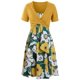 thumbnail image 1 of Vestido camisero en capas con estampado floral y tallas grandes con top cruzado cruzado Rosegal Bikinis, 1 of 5