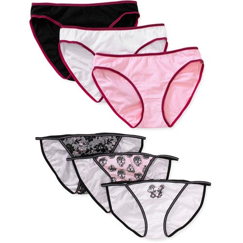 No Boundaries Juniors Stretch Cotton Bikini Panties, 6Pack