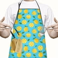 thumbnail image 2 of Yellow Lemon Fruit Slices Blue Pattern Apron-Garden Aprons for Women with Pockets-Cotton Linen Waterproof Kitchen Cooking Gardening Aprons Adjustable for Kitchen,Cooking,BBQ and Salon 33x27 Inch, 2 of 7