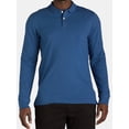 thumbnail image 3 of George Men's and Big Men's Pique Polo Shirt with Long Sleeves, Sizes S-3XL, 3 of 5