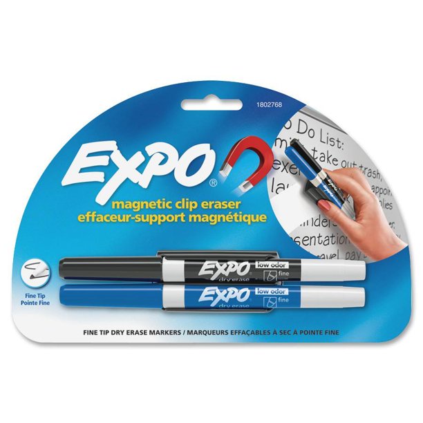 Expo, SAN1802768, Clip Eraser with Markers, 3 / Set, Assorted