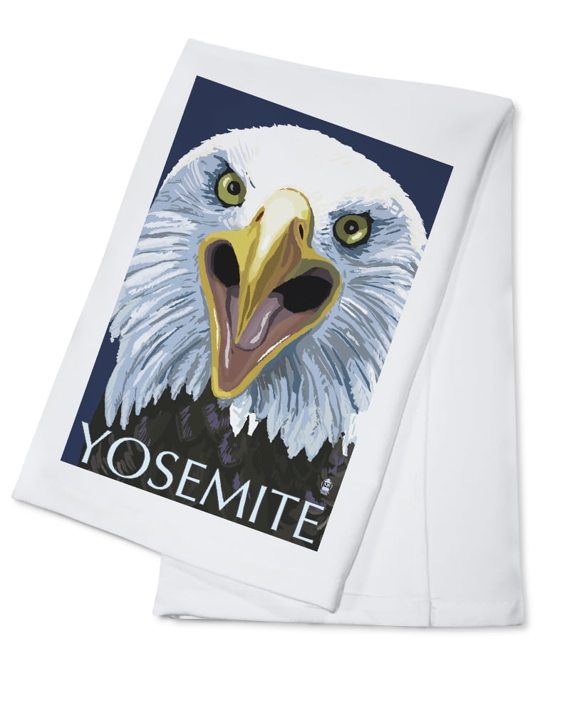 Yosemite California Eagle Up Close Lantern Press Original Poster 100 Cotton Kitchen Towel