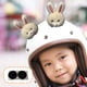 thumbnail image 4 of 1 par de adornos decorativos con forma de cabeza de conejo de peluche de dibujos animados. Blanco, 4 of 6