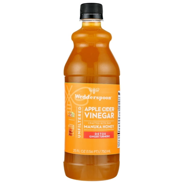 Wedderspoon Apple Cider Vinegar Honey Detox Ginger Turmeric, 25 Fz