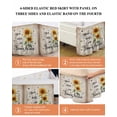 thumbnail image 5 of Sunflower Bed Skirt King Size 18" Drop Bee Sunshine Farmhouse Vintage Old Newspaper Ruffled Wrap Around Bed Skirts Adjustable Elastic Bedskirt Dust Ruffle for King Size Bed, 5 of 7