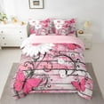 thumbnail image 2 of Castle Fairy Chic Floral Daisy Girl Twin Bedding Sets 7-Piece,Flying Pink Butterflies Bedding Comforter Set Microfiber,Vintage Lodge Cabin Breathable Sheet Sets,Lightweight Room Decor,Reversible, 2 of 8