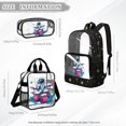 thumbnail image 4 of ZUXONGSY Astronaut Galaxy Print Clear Backpack Set for School, 3 Pcs Transparent Bookbag with Mesh Pocket, Clear Lunch Bag and Pencil Case, See Through Backpack for Students, 4 of 5