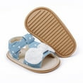 thumbnail image 3 of Aayomet Girls Open Toe Bowknot Shoes First Walkers Shoes Summer Toddler Flat Sandals Girls Sandals Size 3,Blue 4, 3 of 5