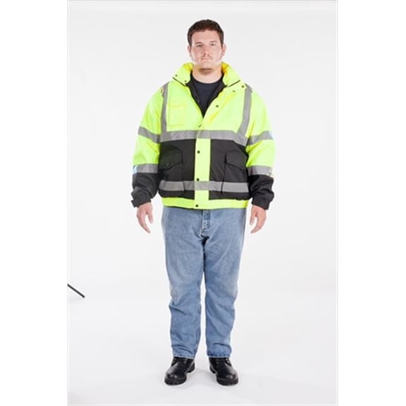 UHV562-XL-YB High Visibility Bomber Jacket Class 3 - XLarge, Yellow-Black Btm