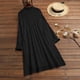 thumbnail image 3 of Vestidos casuales de camisa con botones sueltos estampados de manga larga con cuello vuelto para mujer Fridja yut218, 3 of 8