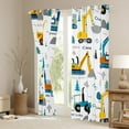 thumbnail image 3 of Manfei Excavator Bulldozer Black Out Curtains,Construction Vehicles Curtains Pack of 2 (42x63 Each),White Yellow Blue Bedroom Curtains For Boys Kids,Super Cozy Room Decor, 3 of 6