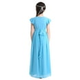 thumbnail image 4 of iEFiEL Girls Ruffles Bridesmaid Prom Gown Party Long Flower Girl Dress Blue 12, 4 of 7