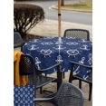 thumbnail image 6 of Square Outdoor Tablecloth with Umbrella Hole Navy Blue Anchor Nautical Outside Table Cloth Waterproof Patio Table Cover Coastal Summer Ocean Sea Zipper Tablecloths for Picnic Party Camping 60x60 Inch, 6 of 8