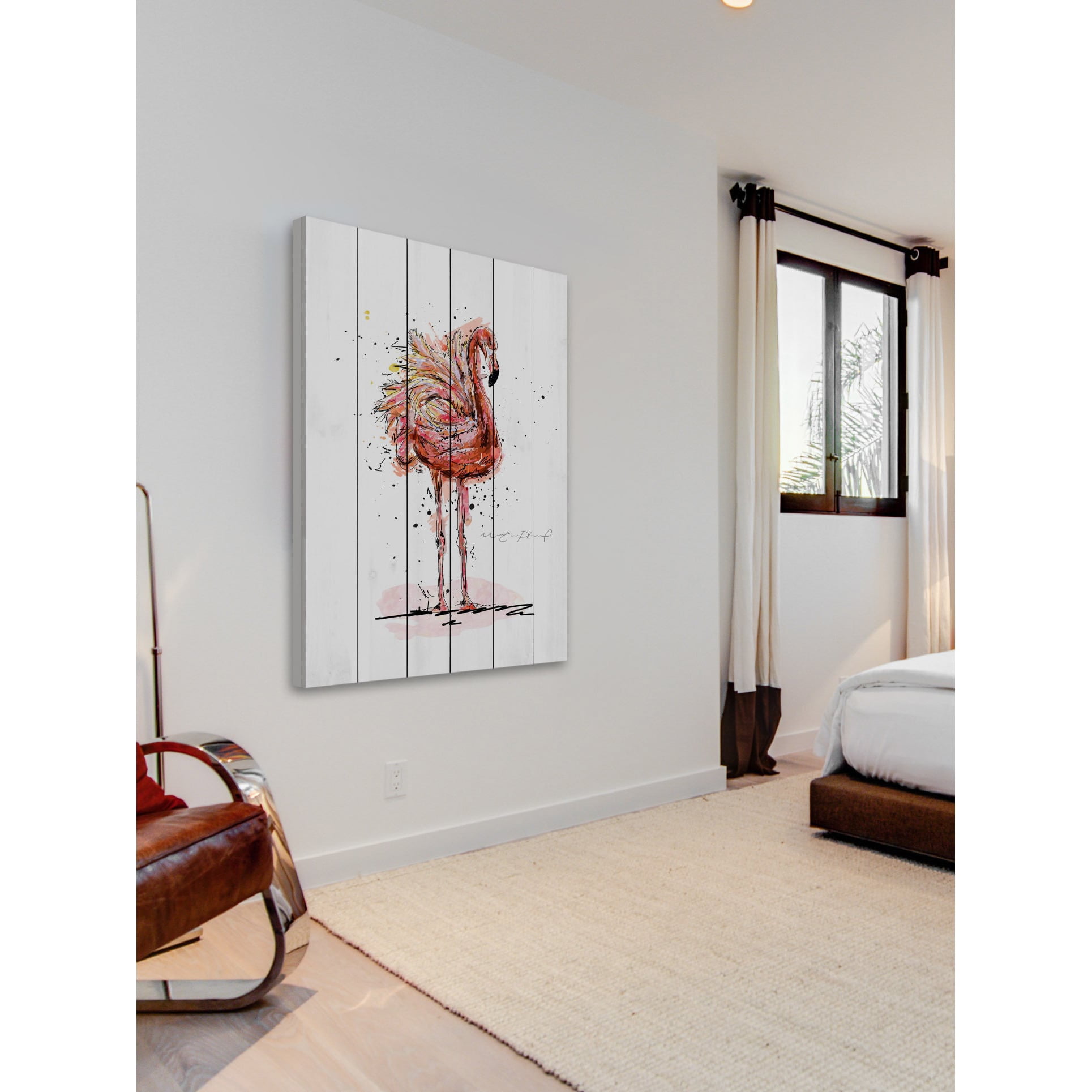 Marmont Hill "Flamand" By Marie-Eve Pharand Painting Art Print On White Wood, 24.0" x 1.5"