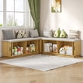 thumbnail image 5 of Gineuiia L-Shape Storage Bench with Cushion Backless Corner Dining Bench with Storage Kitchen Breakfast Nook Bench Storage Bench for Entryway Wood, 5 of 8