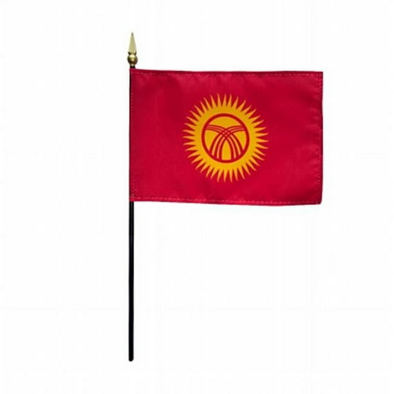 Annin Flagmakers 374100 Eb Kyrgyzstan Mounted 4 x 6 in. 12 Pack