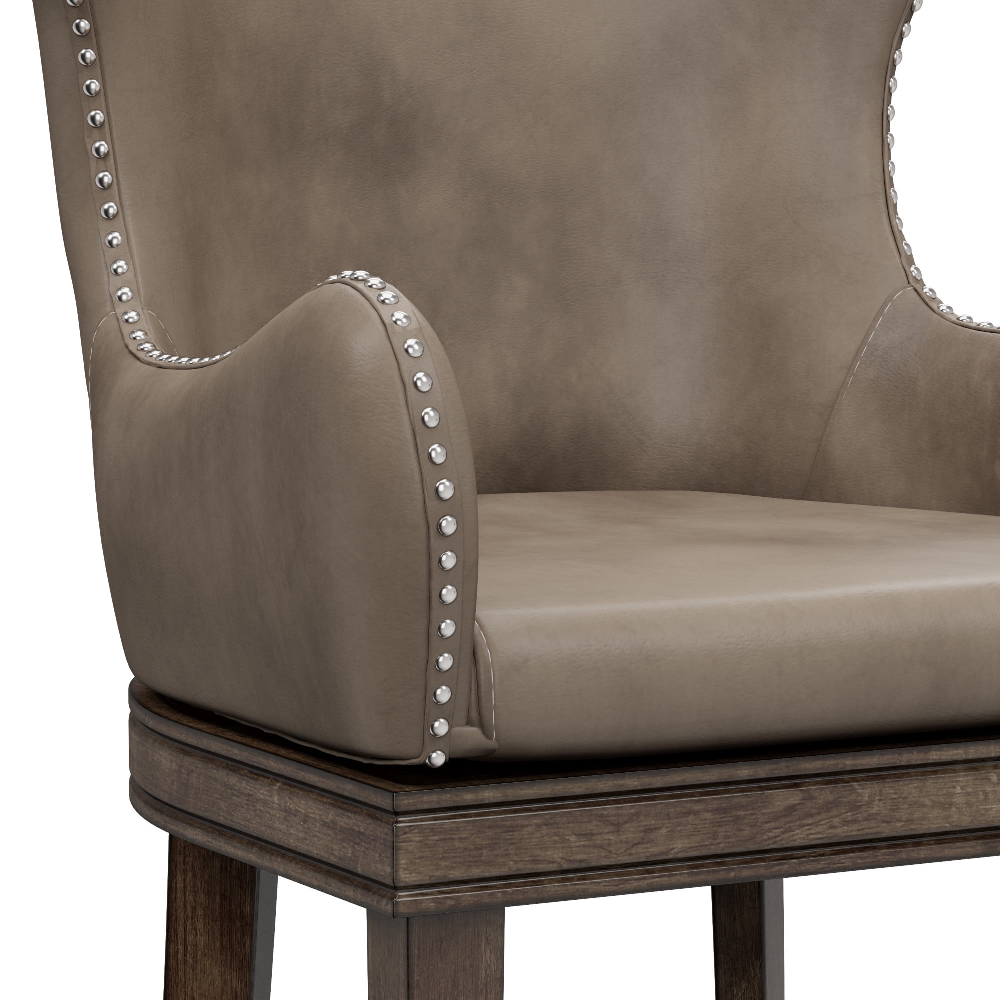 Hillsdale Furniture Caydena Wood Bar Height Return Swivel Stool, Rustic Gray