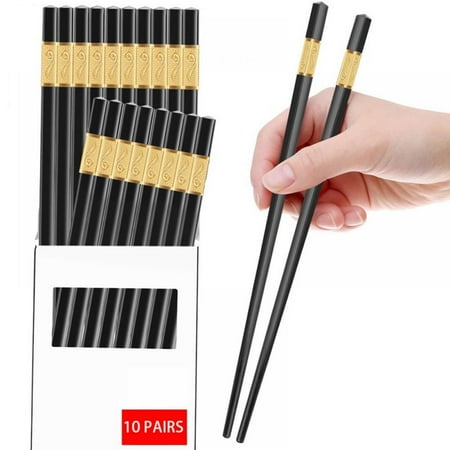 

10 Pairs Fiberglass Chopsticks Reusable Chopsticks Dishwasher Safe Chinese Japanese Korean Chop sticks Non-Slip 9 1/2 inches Durable Chopsticks