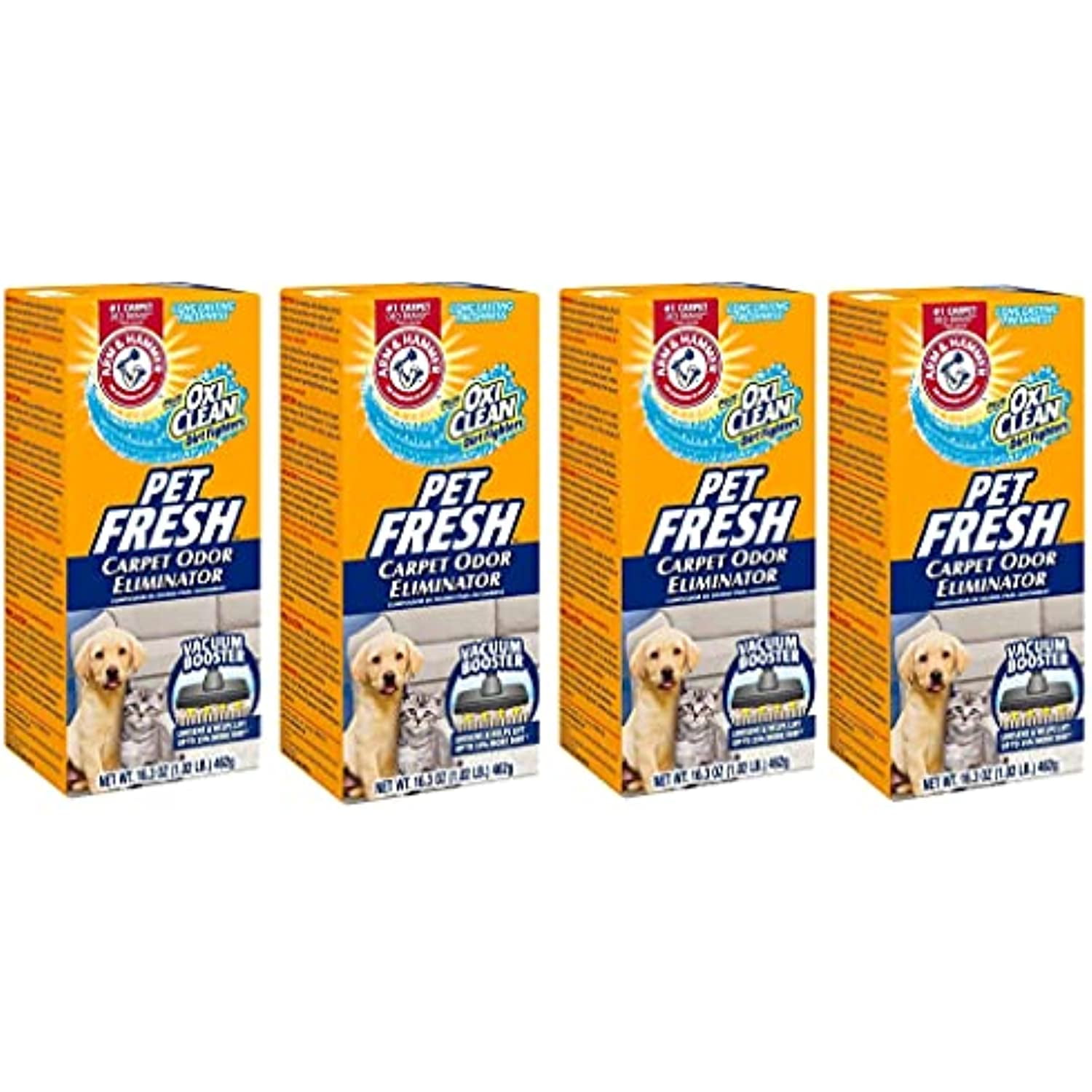 4 Pk, Arm & Hammer Pet Fresh Carpet Odor Eliminator Plus Oxi Clean Dirt