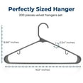 thumbnail image 2 of SereneLife 200 Pack Plastic Hangers, Non-Slip, Space-Saving Closet Organizers, Durable and Strong for Shirts, Sweaters, Hoodies, Kids Clothes & Dresses, Ultra-Thin, Lightweight, 2 of 7
