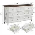 thumbnail image 2 of AENKYO Farmhouse Dresser with 7 Drawers, Storage Drawer Chest for Home, Cream White & Rustic Brown Finish, 2 of 7
